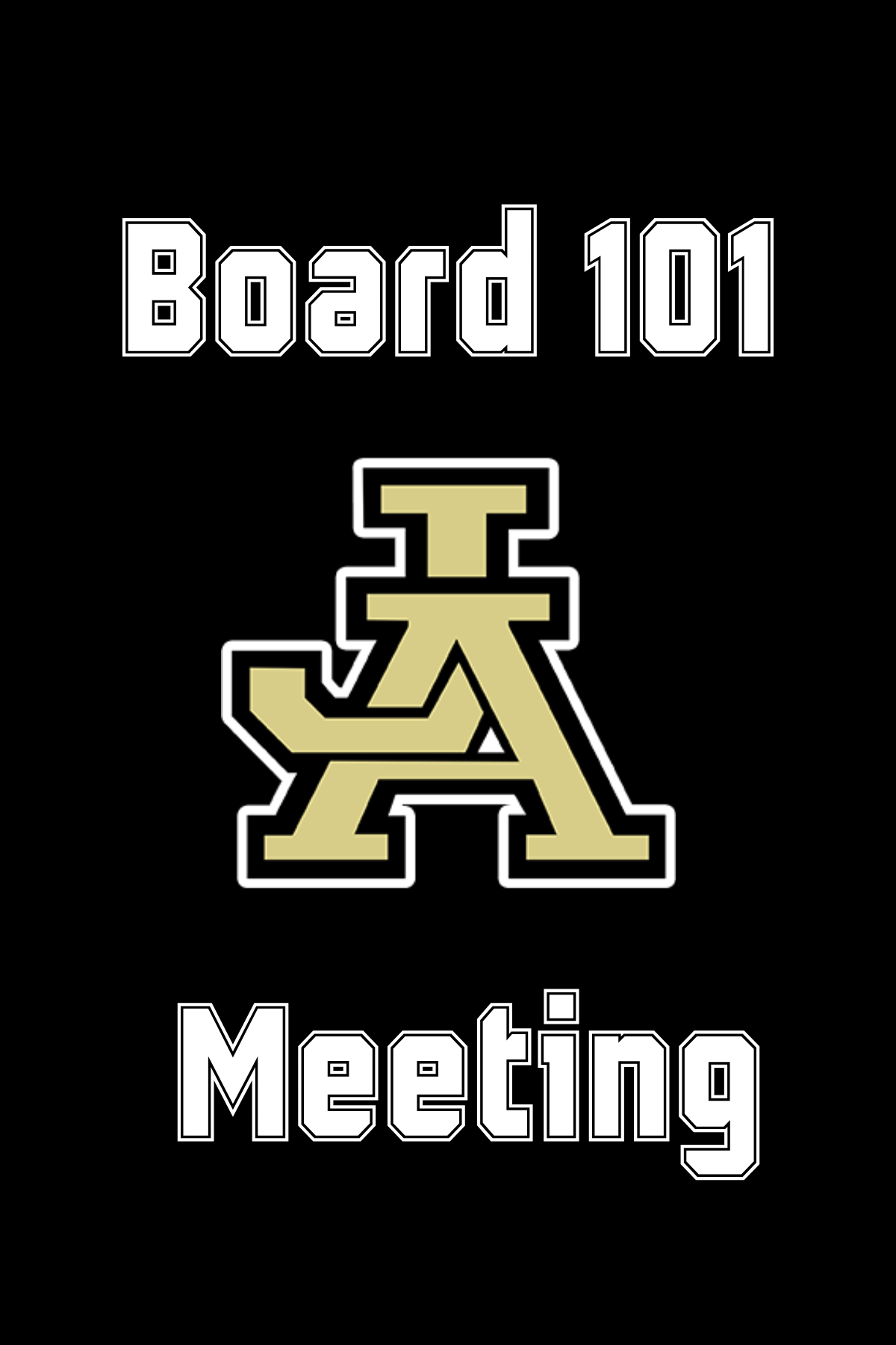 JA Logo with text that reads board 101 meeting