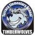 A logo with a wolf mascot that has a smile on its face. Text reads Terrace Elementary School Timberwolves.
