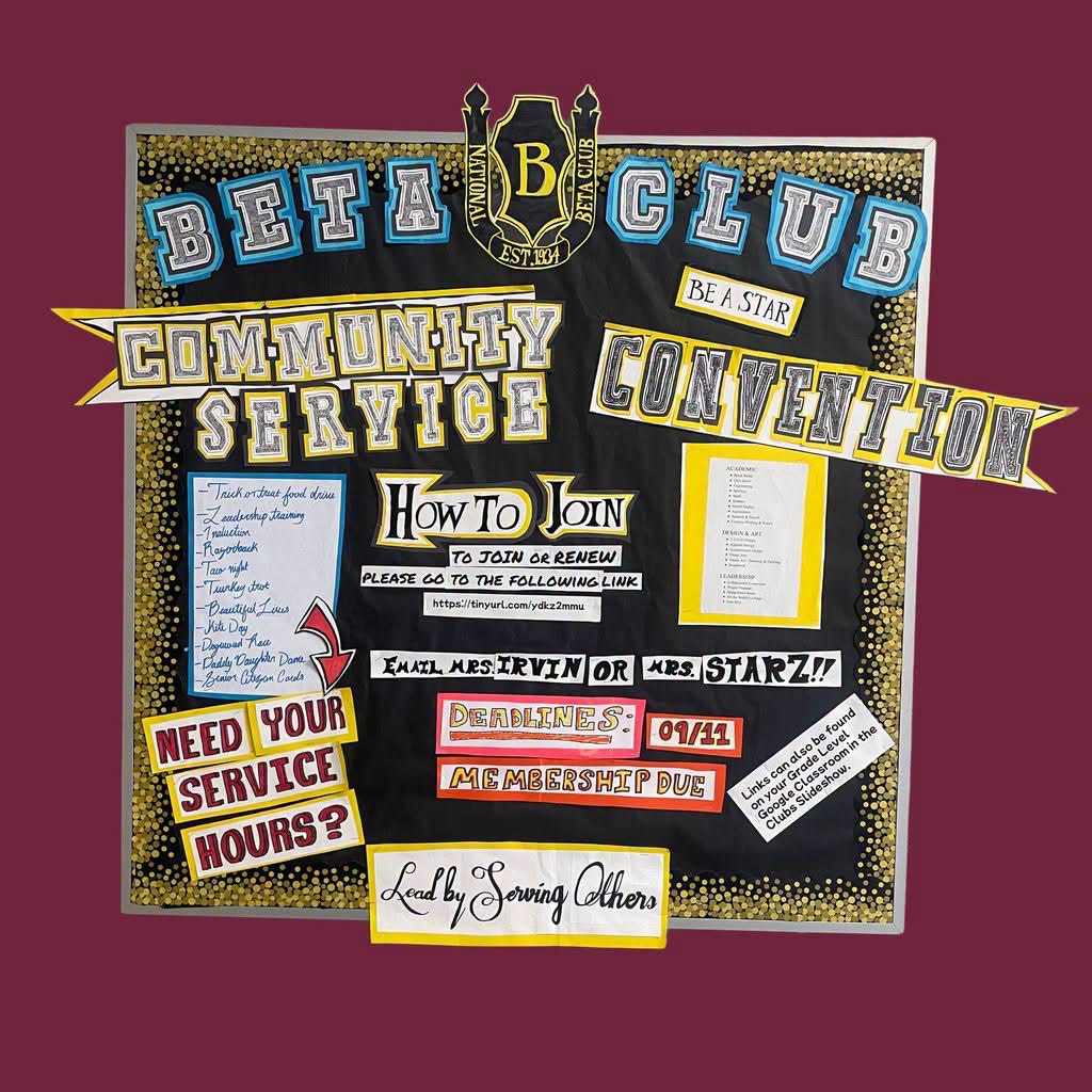 Graphic of BETA Club bulletin board