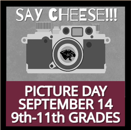 graphic of picture day September 14 for 9th-11 grade students
