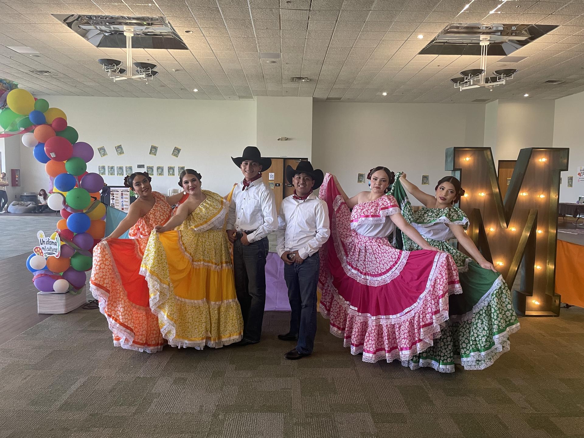 CHS Folklorico group posing with colorful dresses