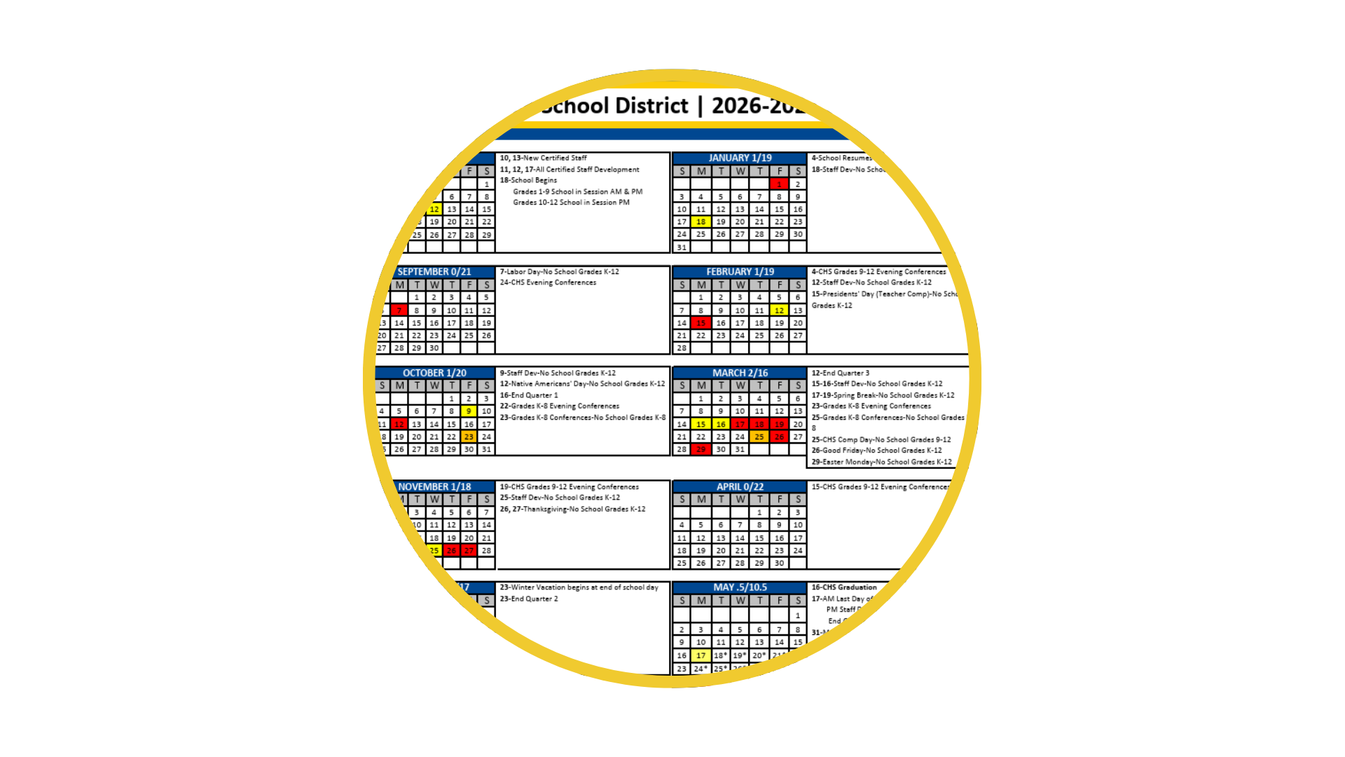 school calendar image