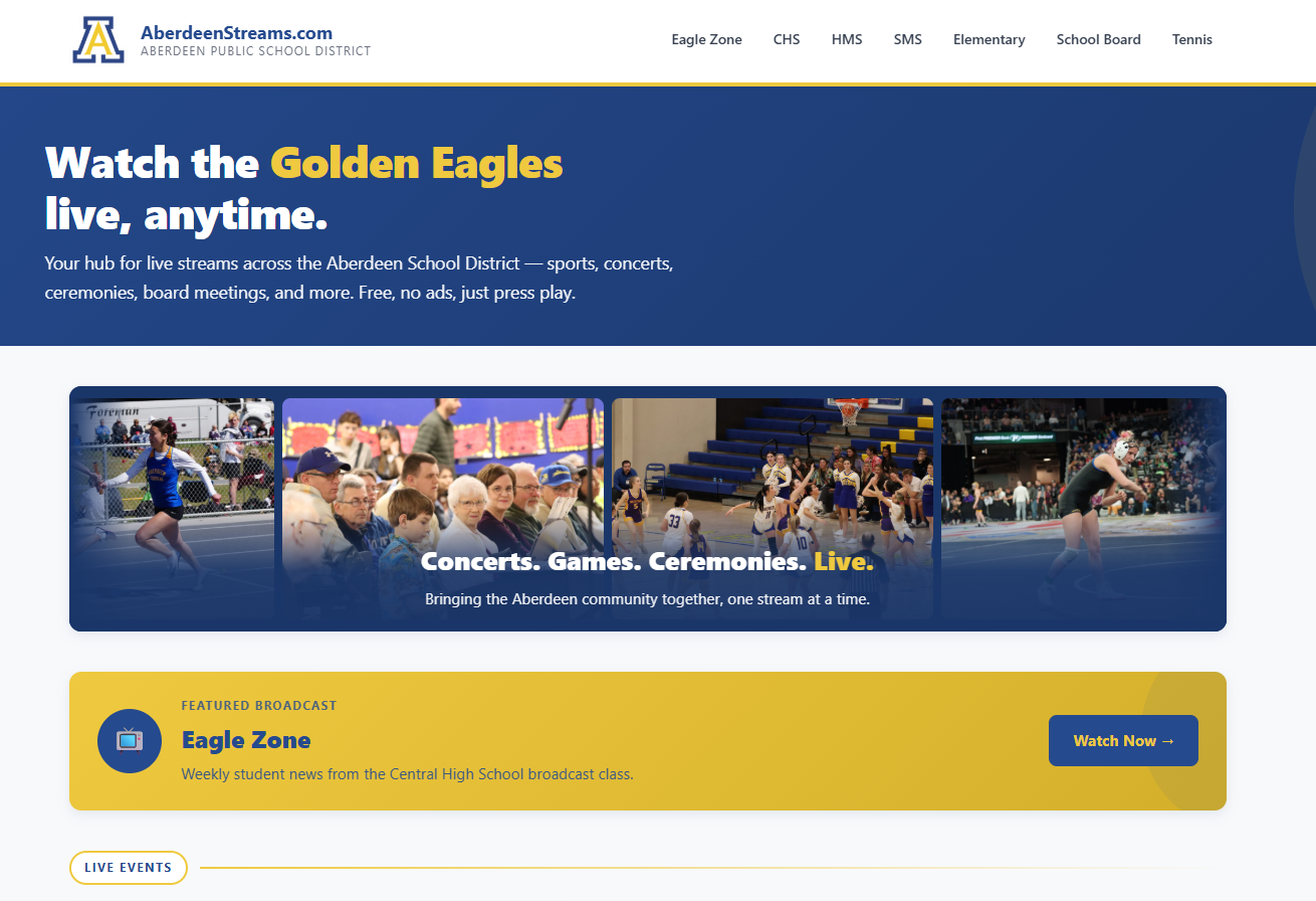 Aberdeen streems Website Image