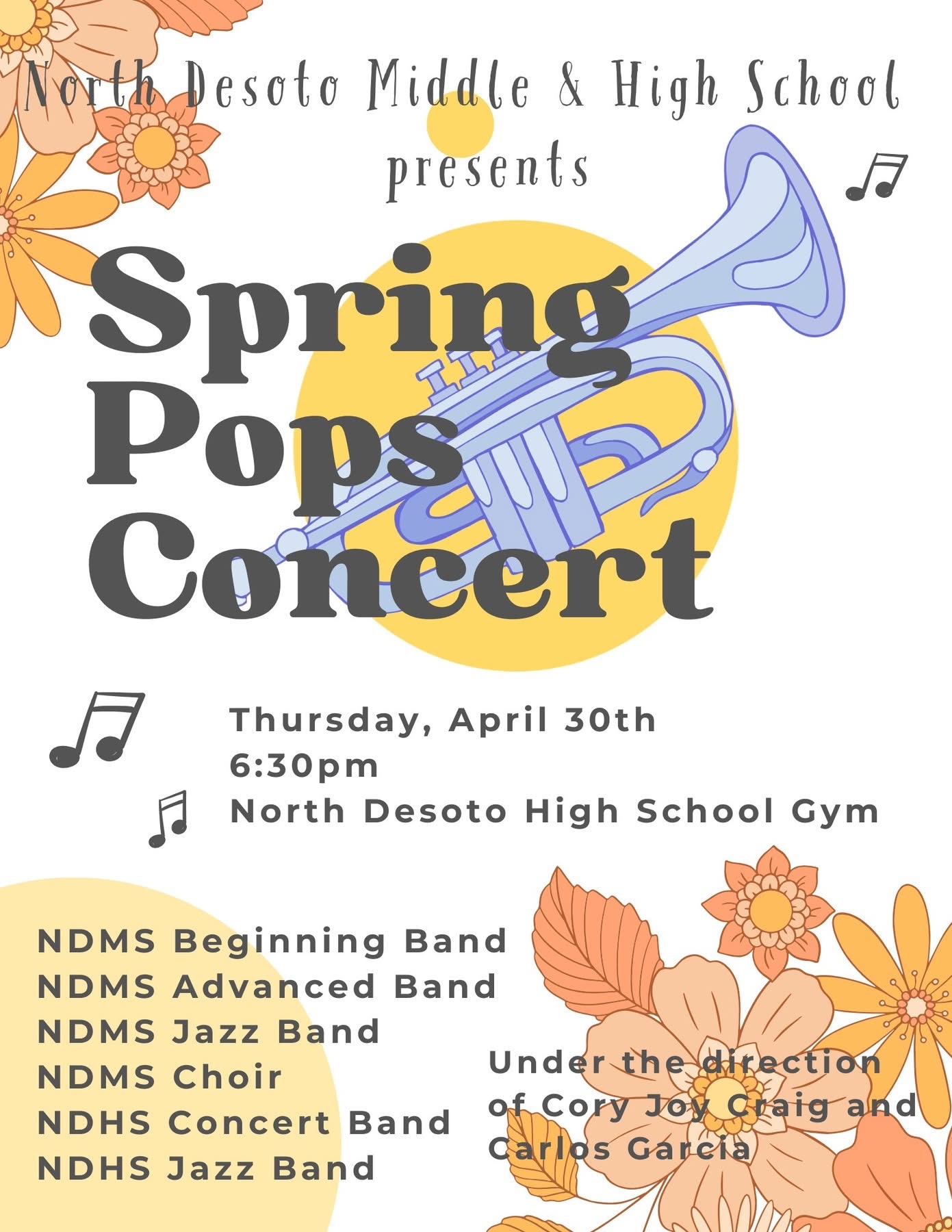 Band Concert April 30 at 6:30PM
