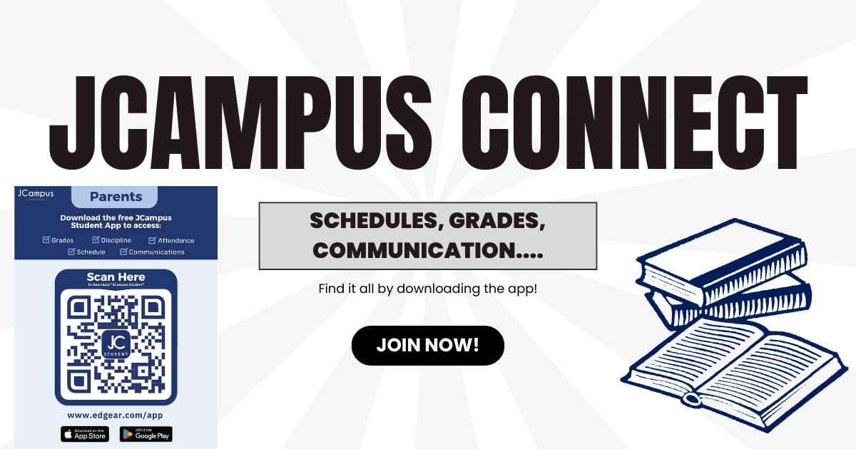 download JCampus Connect to see grades, schedules, and communication
