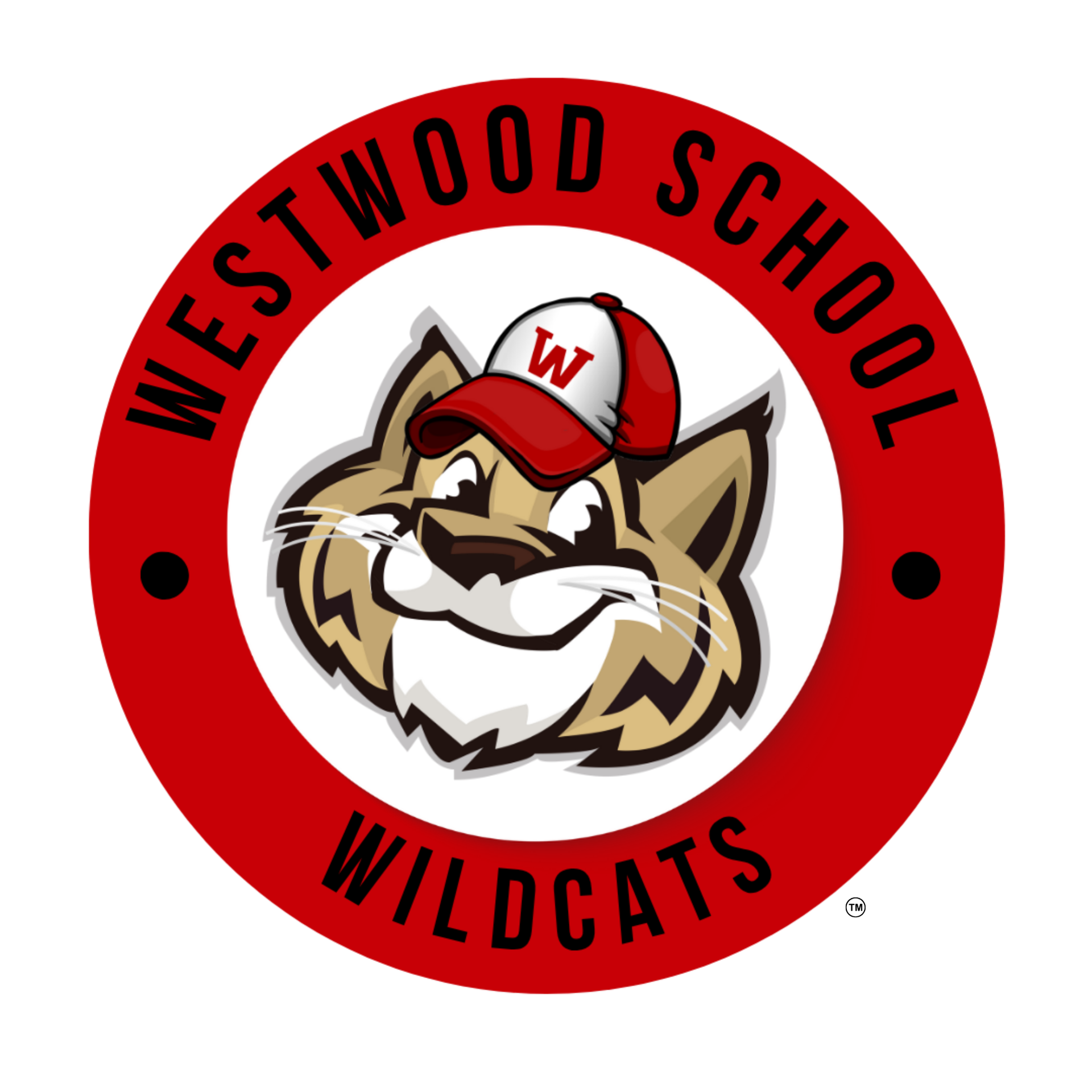 “Cartoon wildcat mascot wearing a red jacket, white shirt, black shorts, black sneakers, and a red cap with a white ‘W.’ The mascot has a backpack and is smiling with both hands raised.”