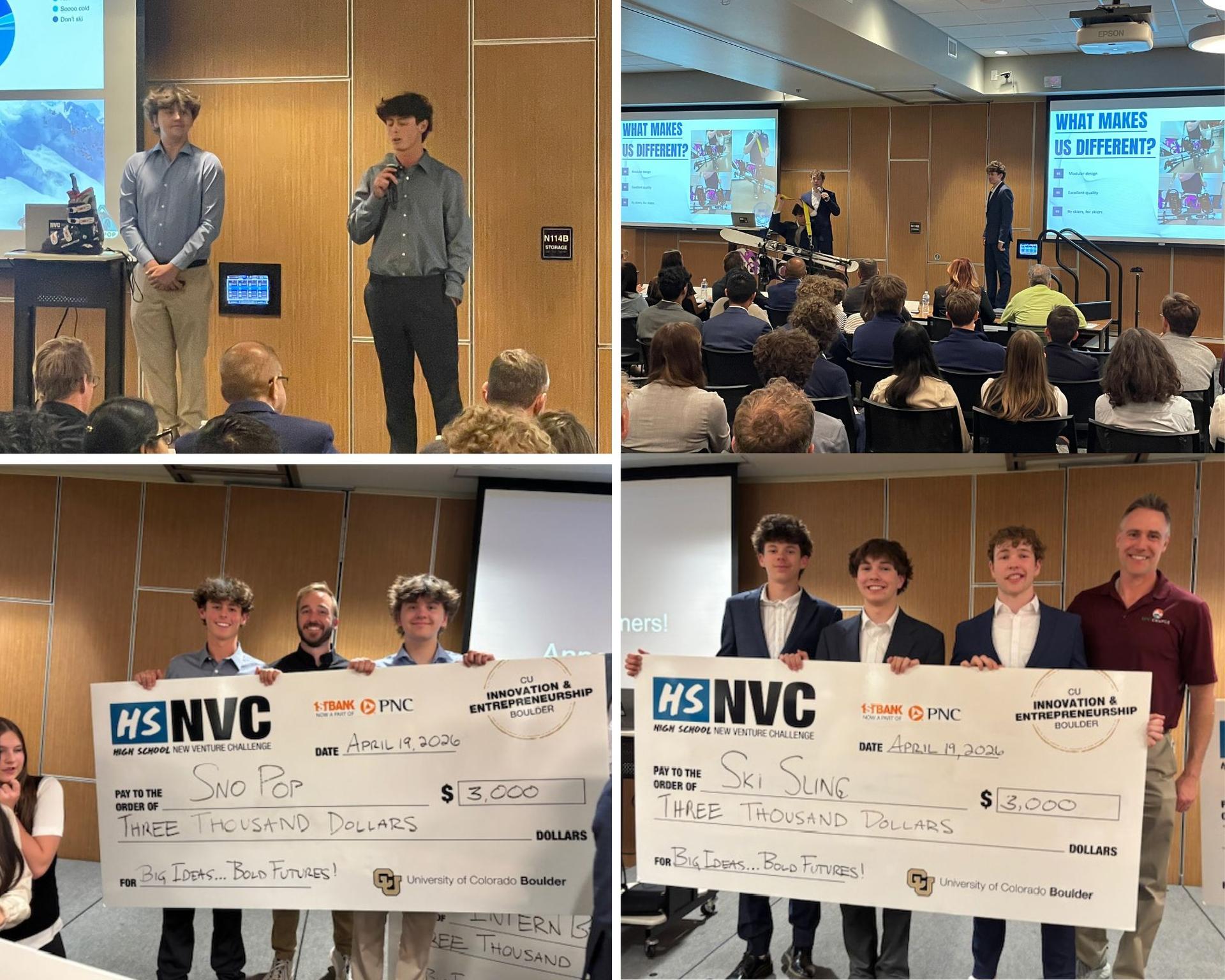 LPS students pitch business ideas and win $3,000 prizes at the CU Boulder High School New Venture Challenge.