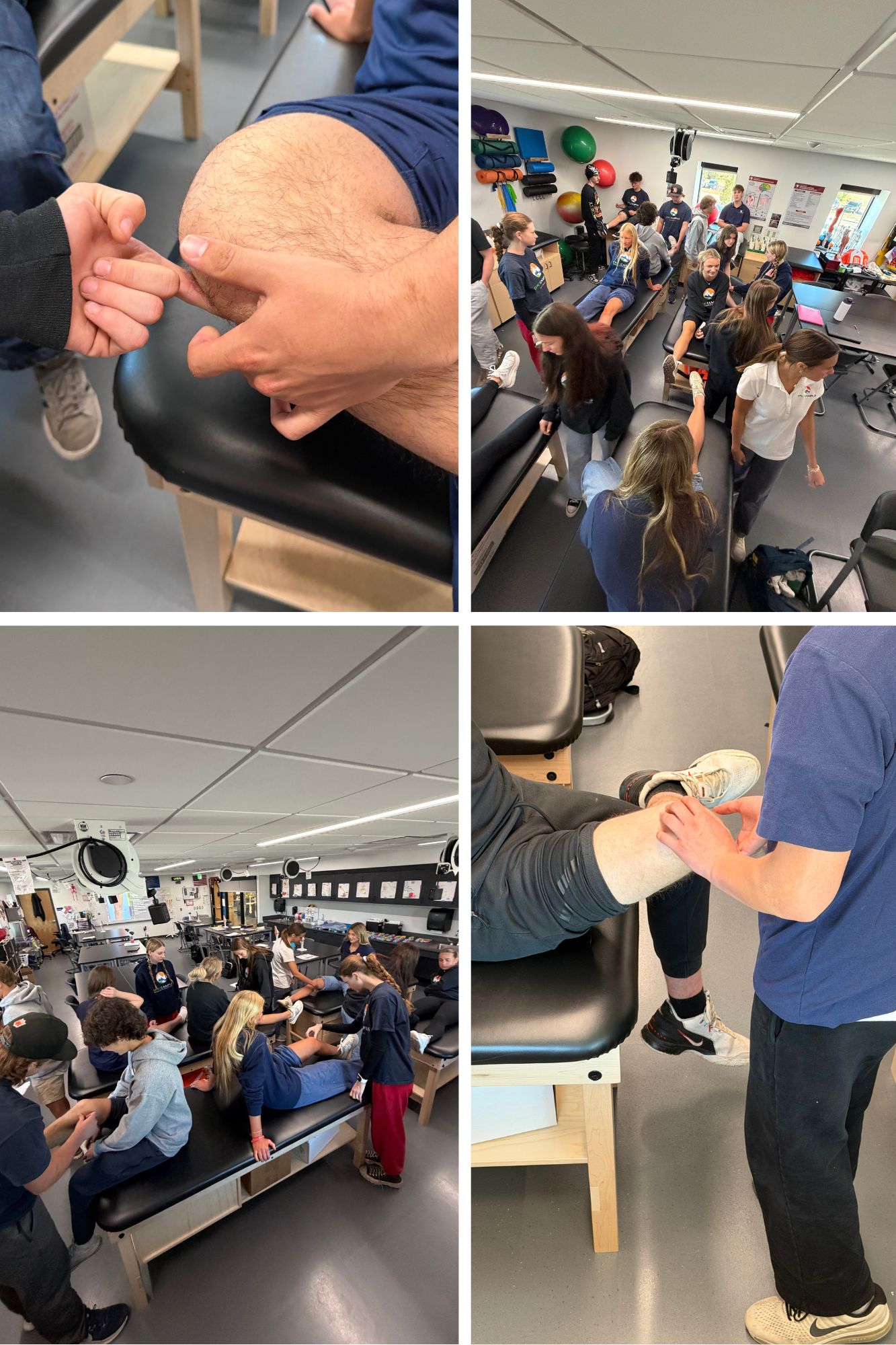 Hands-on health sciences in action! 🩺 Our EPIC Campus sports medicine students are diving deep into anatomy and injury evaluation. By practicing orthopedic assessments on one another, they are building the clinical skills needed for future careers in healthcare and athletics. Way to go, future trainers and docs!