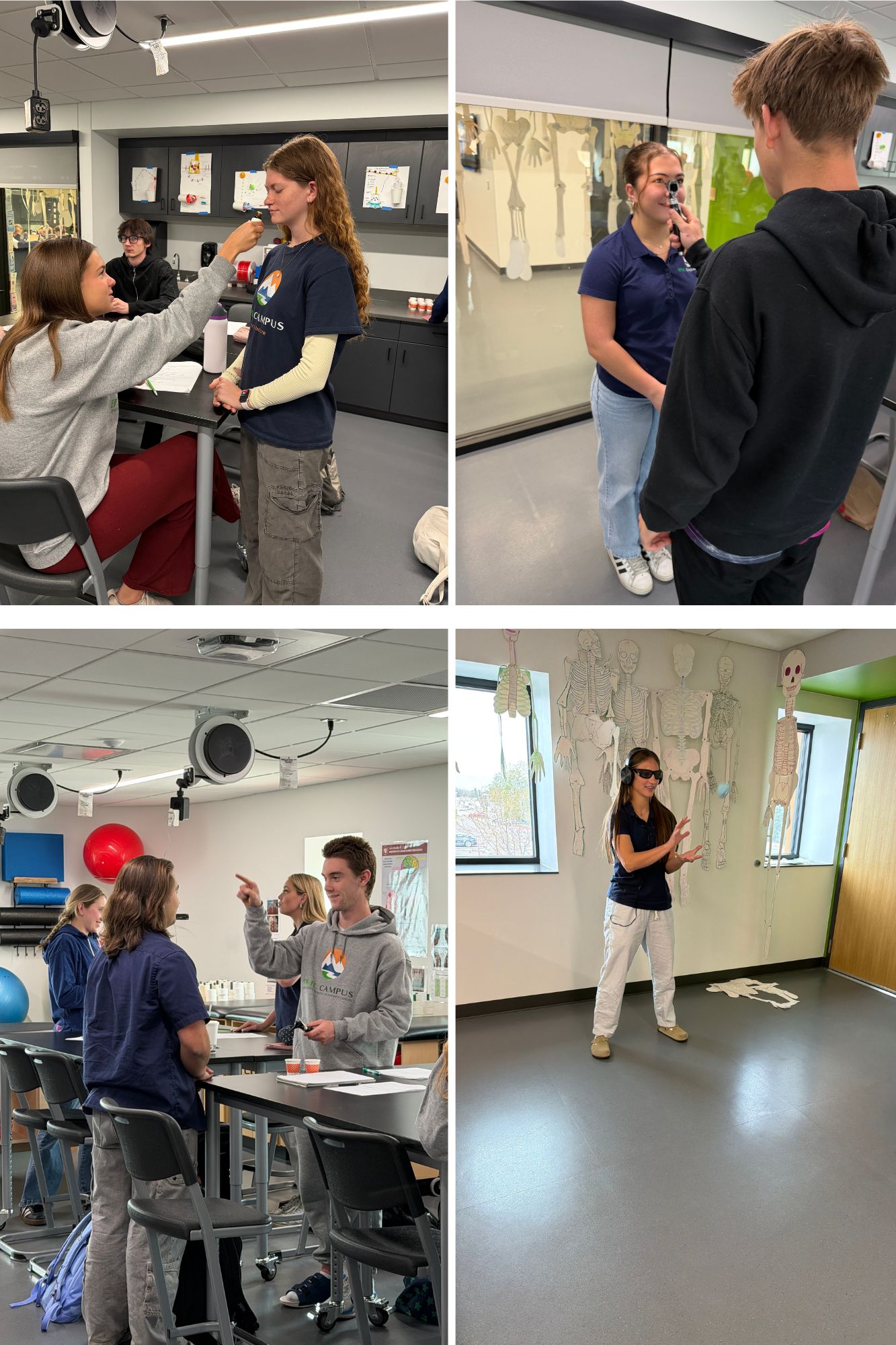 Future healthcare professionals in training! 🩺🏥  Our EPIC Campus Health Sciences students are diving deep into clinical skills this week. From practicing neurological assessments and eye exams to understanding patient care, these students are getting a head start on the skills they'll need for medical careers.  It is amazing to see their focus and professionalism as they bring their classroom learning to life!