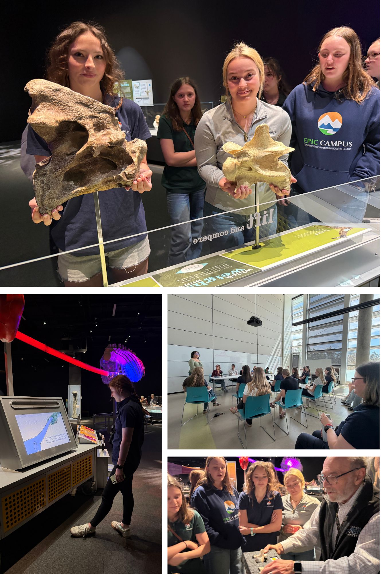 Learning comes alive beyond the classroom! 🦴 EPIC Campus students recently visited a museum to explore natural history through hands-on exhibits and expert-led discussions. From comparing prehistoric fossils to engaging with industry professionals, our students are gaining unique perspectives on the world around them.