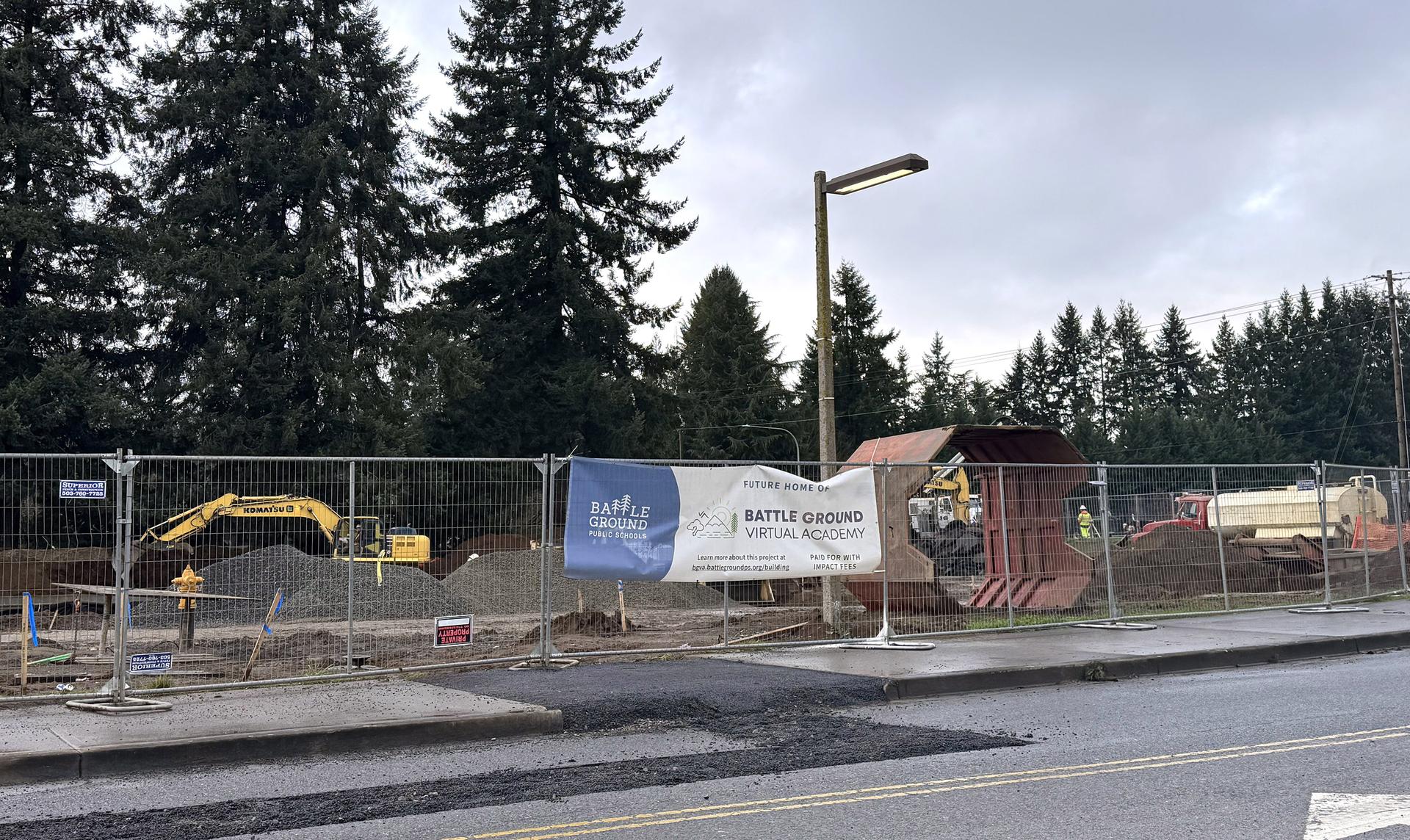 Site of the new BGVA as workers prepared to place the modular buildings in January 2026.