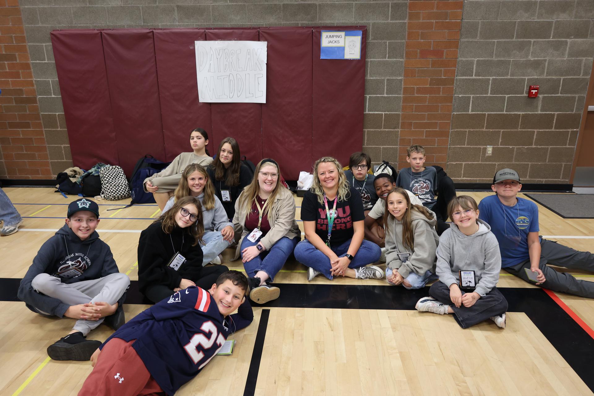 Students and staff from Daybreak Middle School