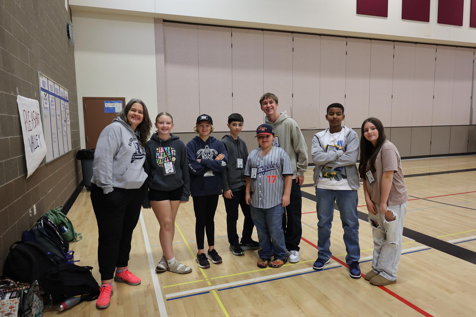 Students and staff from Pleasant Valley Middle School