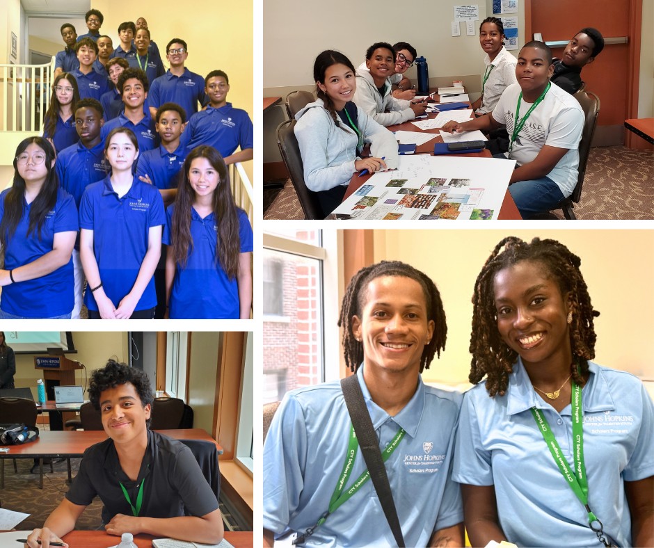 Four photos of Johns Hopkins University Center for Talented Youth Scholars