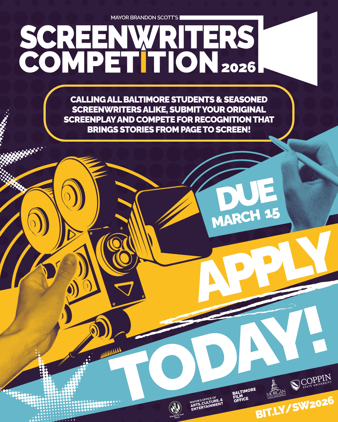 Folleto: Concurso de Guionistas del Alcalde Brandon Scott