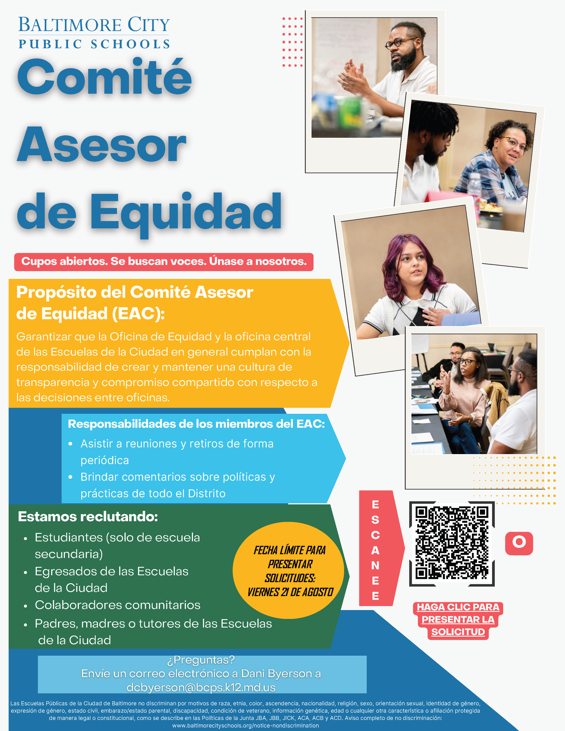 Folleto: Comité Asesor de Equidad