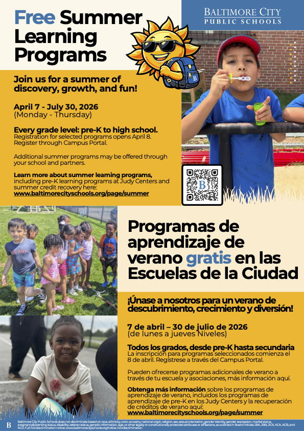 Folleto: Programas de aprendizaje de verano