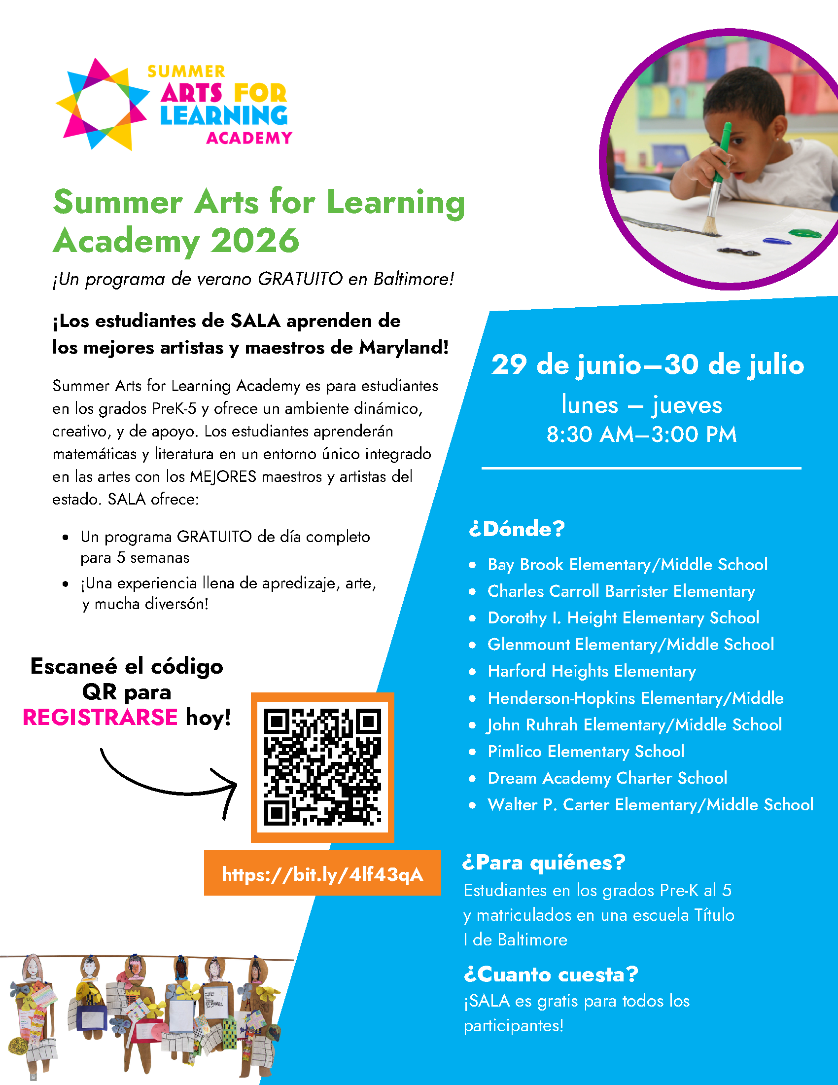 Folleto: Academia de Artes de Verano para el Aprendizaje