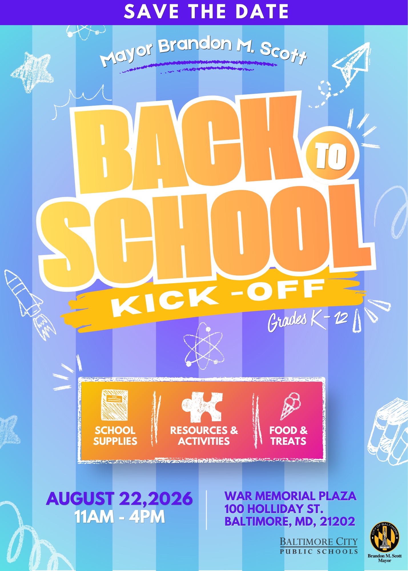 Folleto: Evento de Regreso a Clases del alcalde Brandon M. Scott