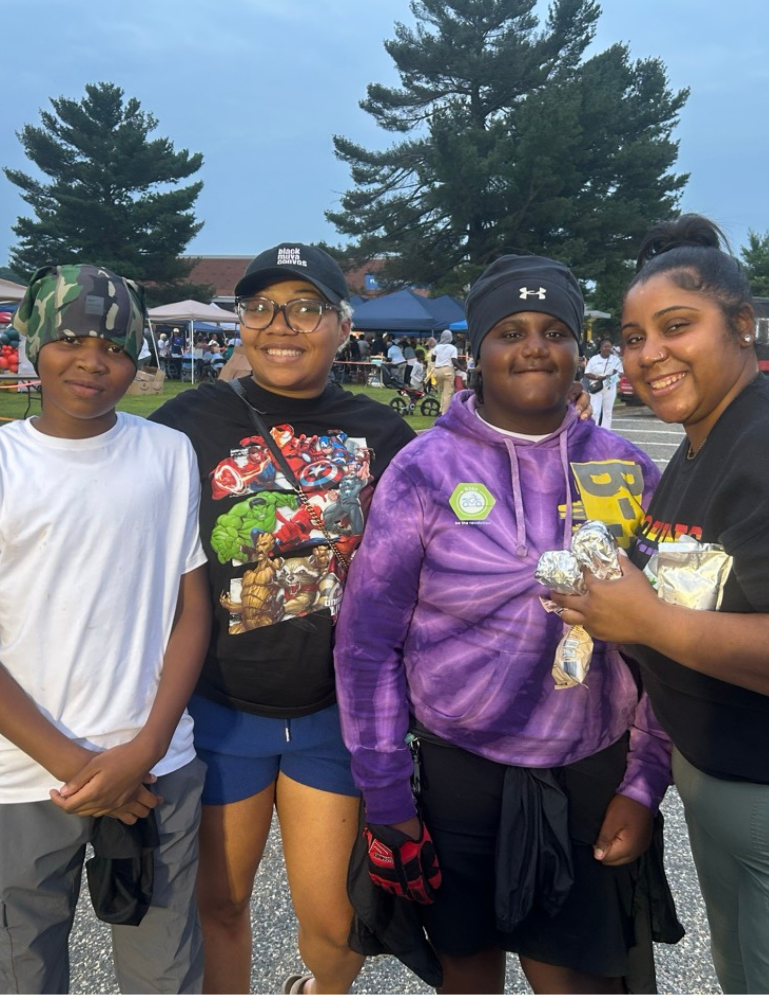 Students and adults at National Night Out