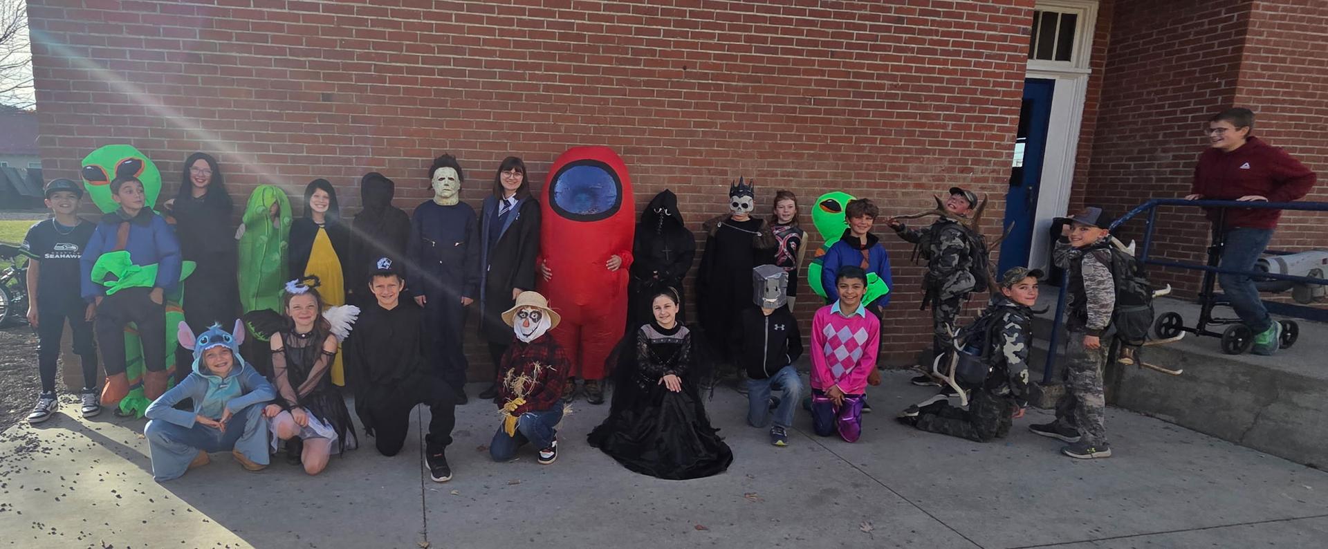 5th graders in their Halloween costumes