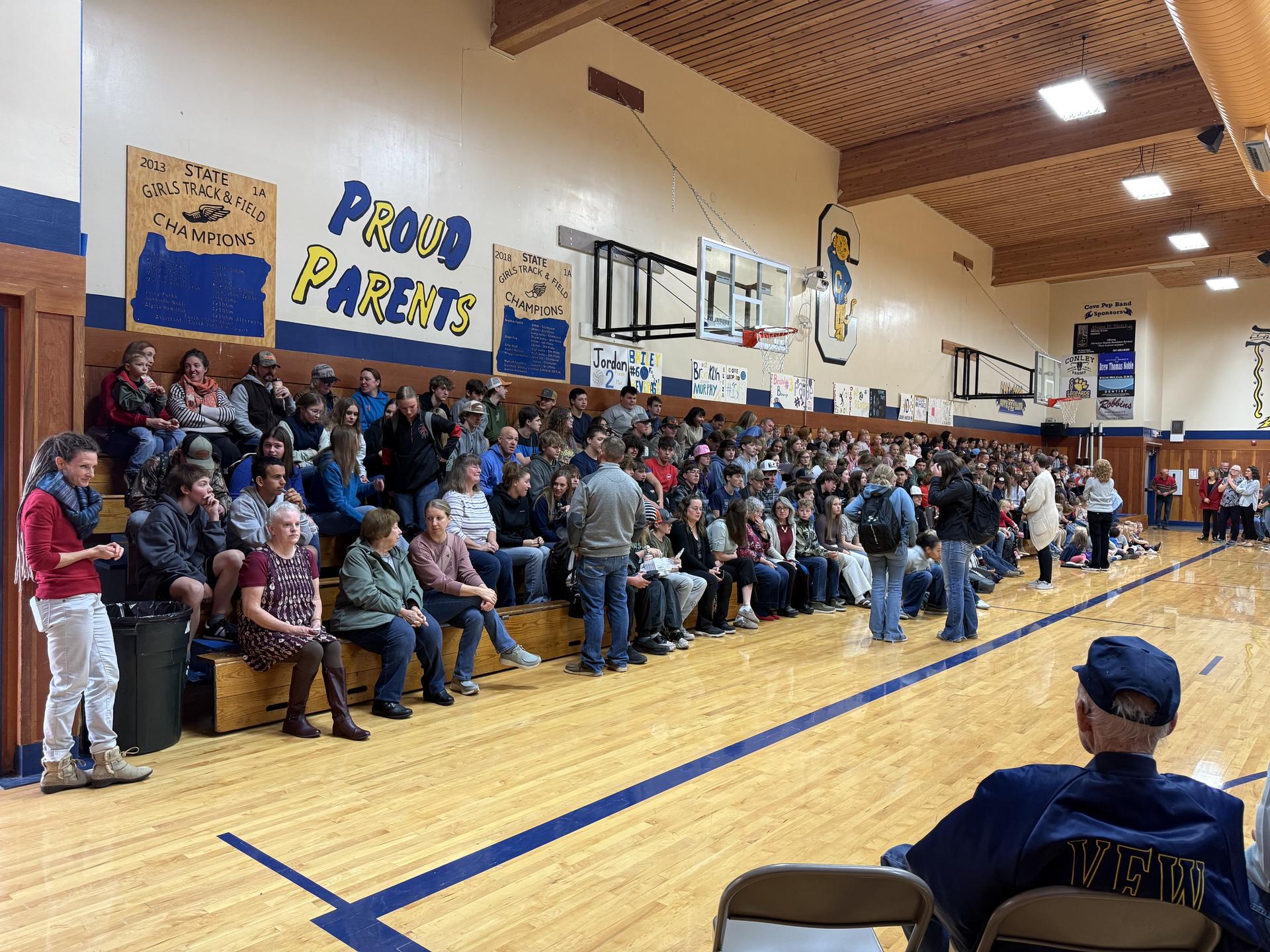 Geometry students testing their bridges
