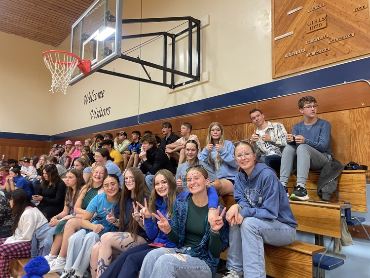 Students at the pep assembly