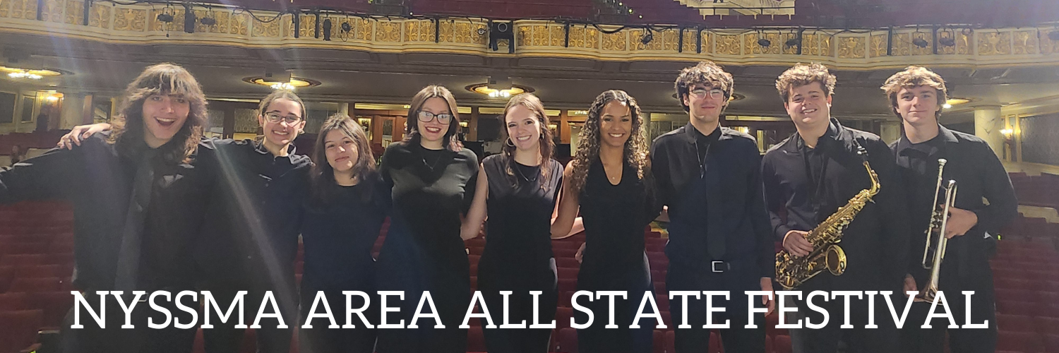 Three RCS students on stage at Proctors Theatre, Schenectady