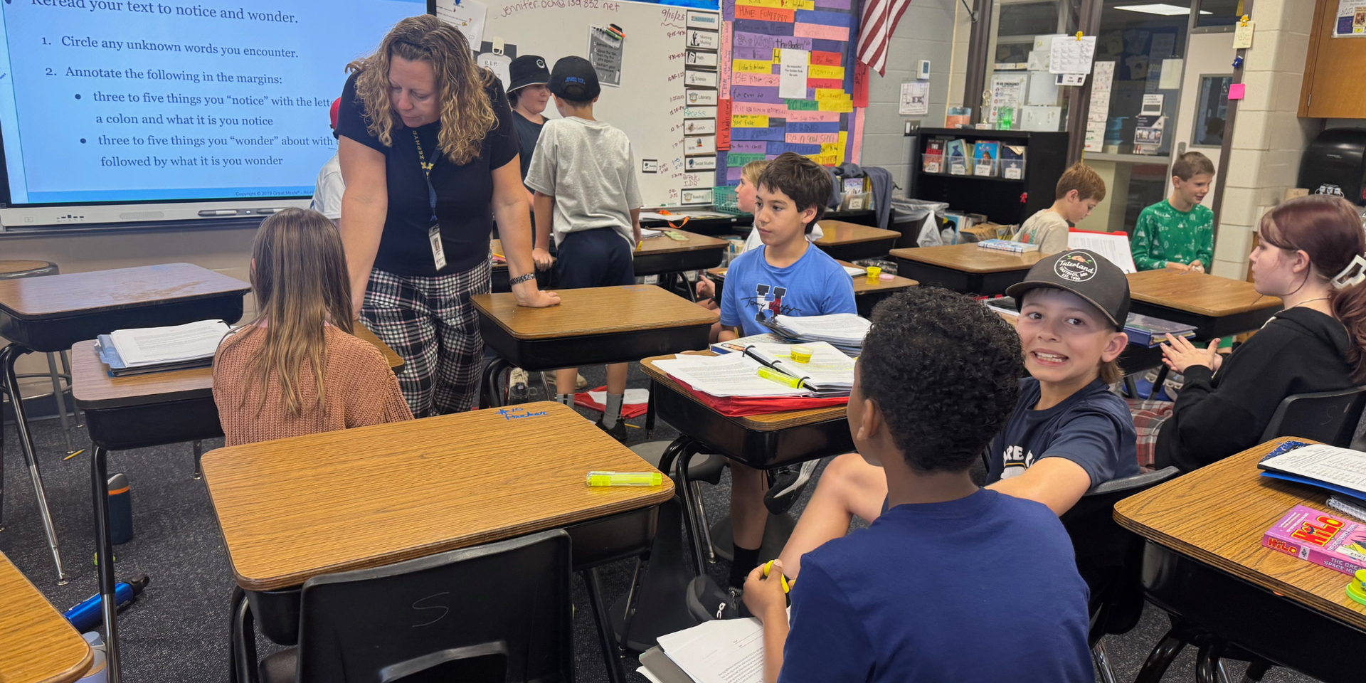 Teacher with students