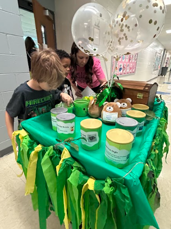 Prize cart for Walk A Thon.