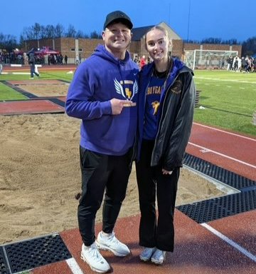 Track coach and student who set a new track record!