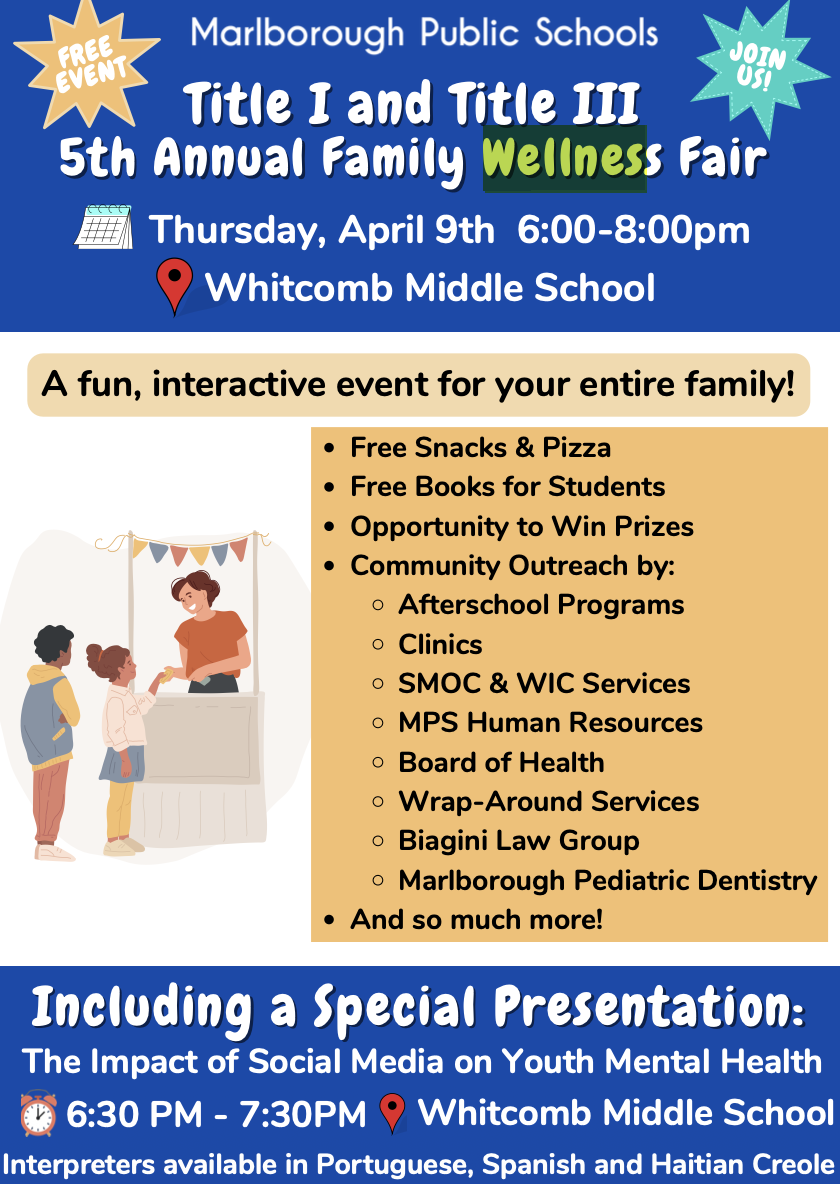 Title I and Title III 5th Annual Family Wellness Fair flyer.