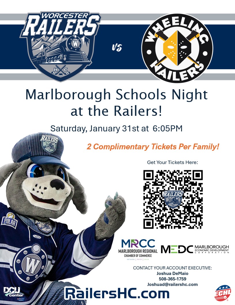 Worcester Railers tickets flyer with QR code.