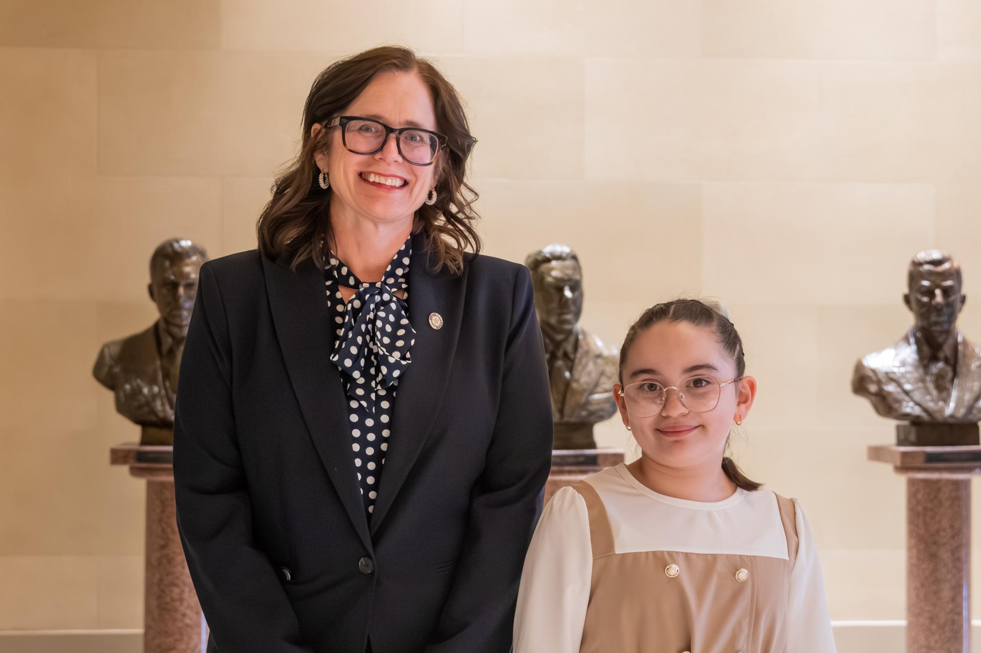 Sophia Chavarria Rivera with representative 