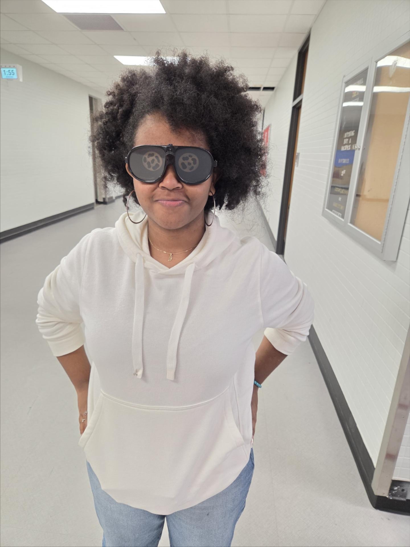 student testing glasses