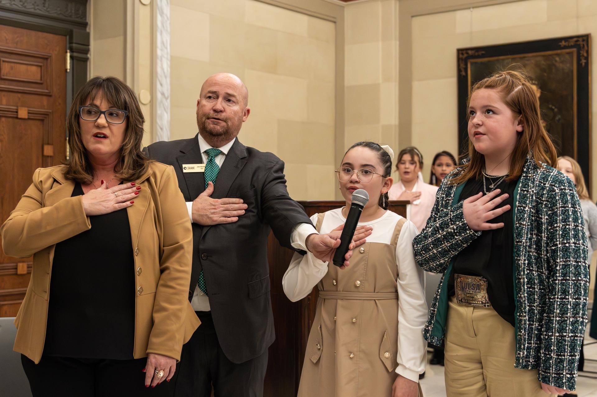 Sophia Chavarria Rivera being sworn in