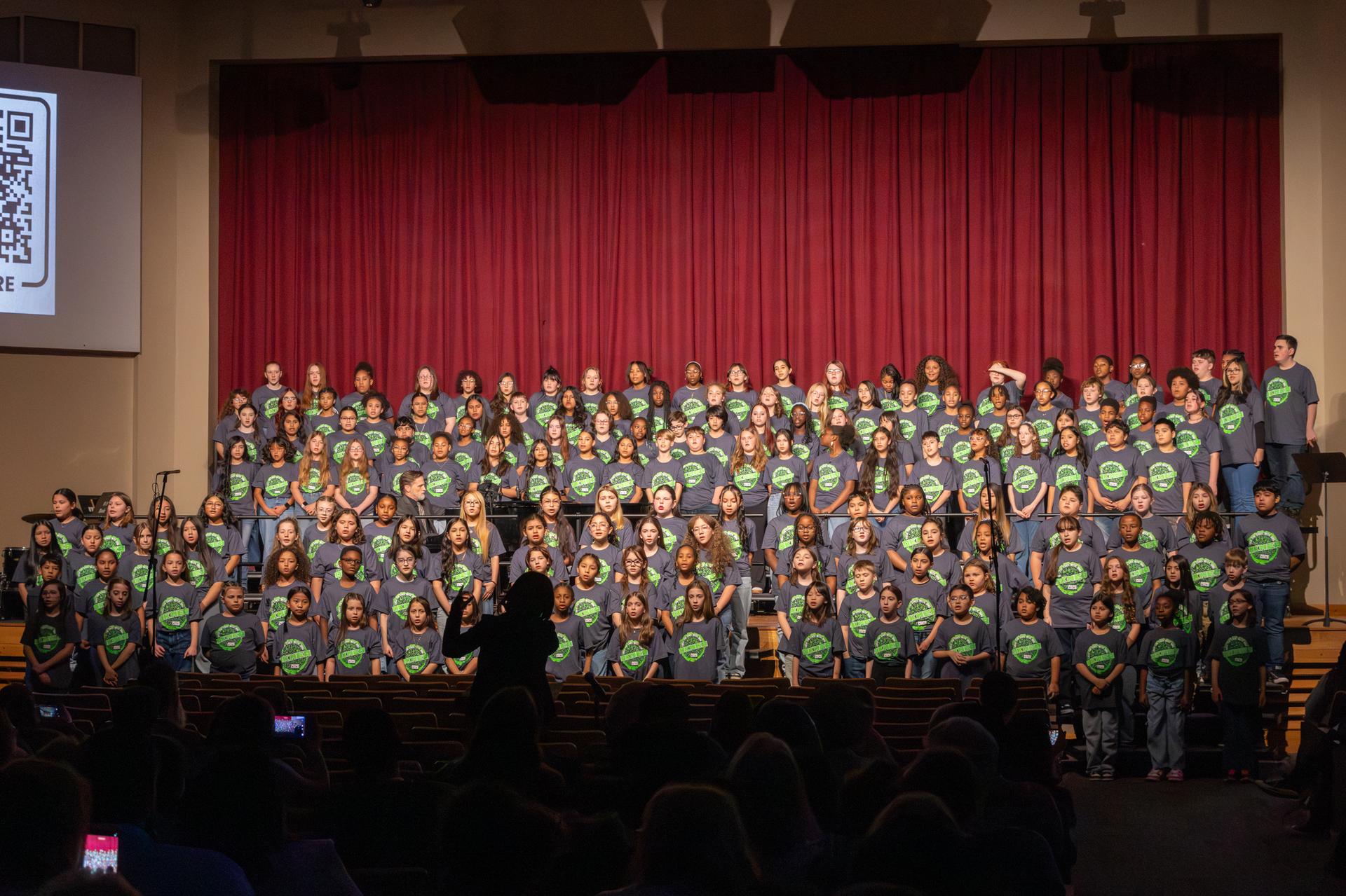 all students singing