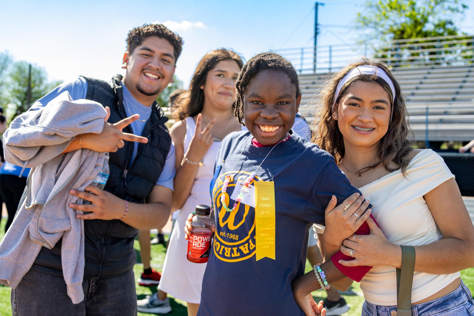 group photo of students at the track meet