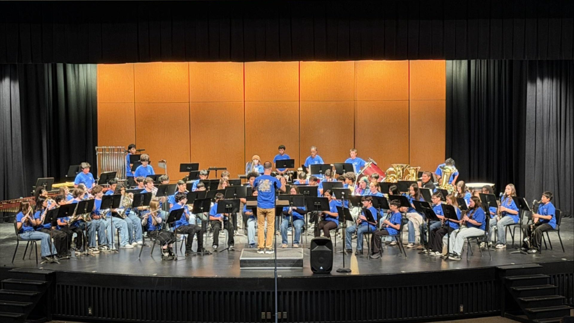 honor band performing in blue shirts