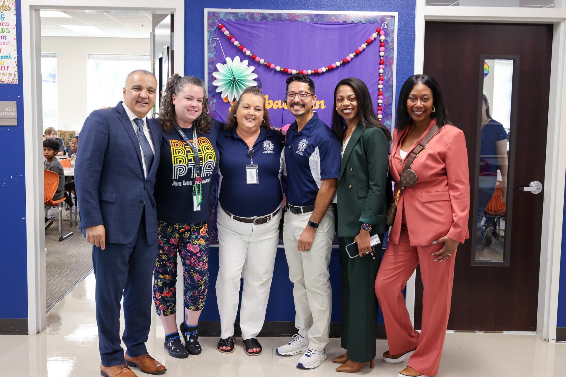 Dr. AZ, Fifth-grade teacher, Sharadon Lester, Principal, Michelle Dean, Assist. Principal, Carlos Ramirez Montes, McNeil VLC Area Superintendent, Dr. Mya Mercer, Sr. Chief of Schools and Innovation, Dr. Natalie Nichols Dr. AZ, Fifth-grade teacher, Sharadon Lester, Principal, Michelle Dean, Assist. Principal, Carlos Ramirez Montes, McNeil VLC Area Superintendent, Dr. Mya Mercer, Sr. Chief of Schools and Innovation, Dr. Natalie Nichols