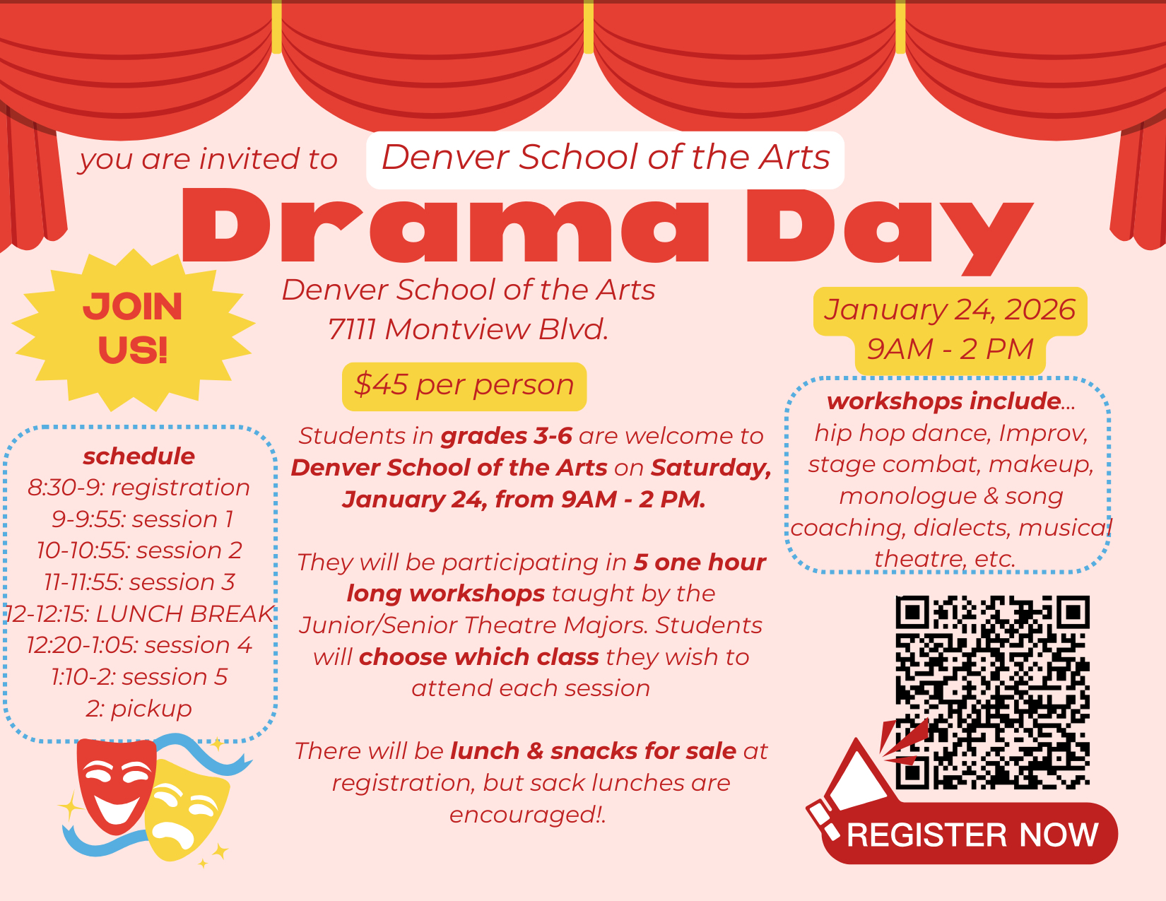 denver school of the arts drama day | 1/24 9:00-2:00pm