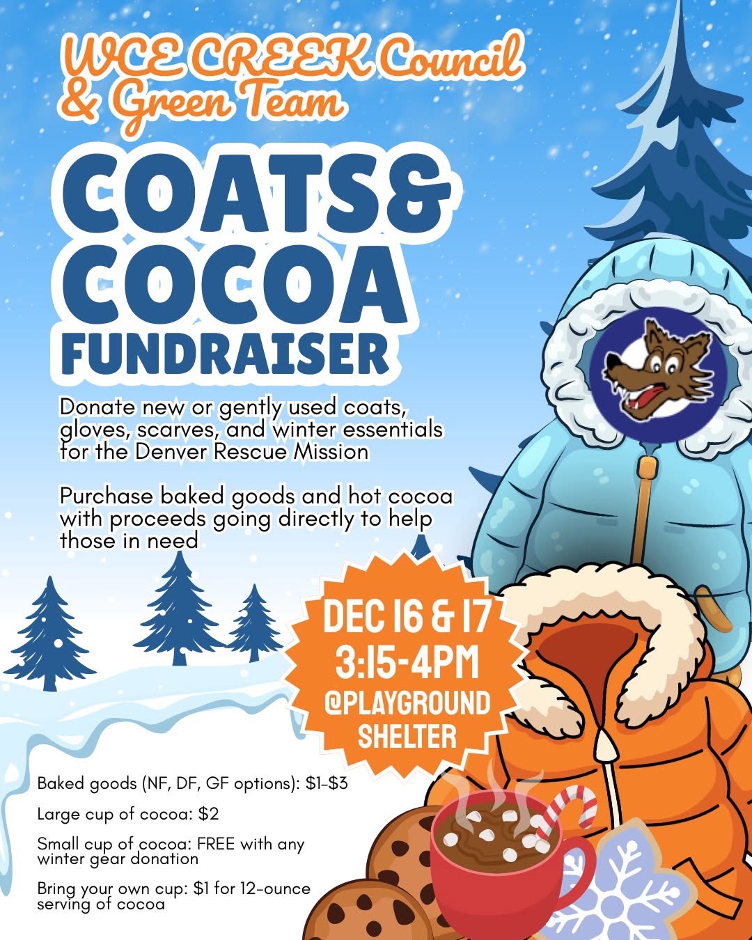 coats and cocoa fundraiser | december 16 & 17