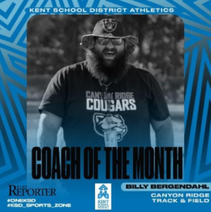 Canyon Ridge Middle School Track and Field Coach Billy Bergendahl, KSDs Coach of the Month for October