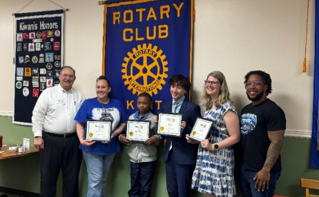 Recipients of recognition from the Kent Sunrise Rotary Club at the final recognition breakfast of the school year.