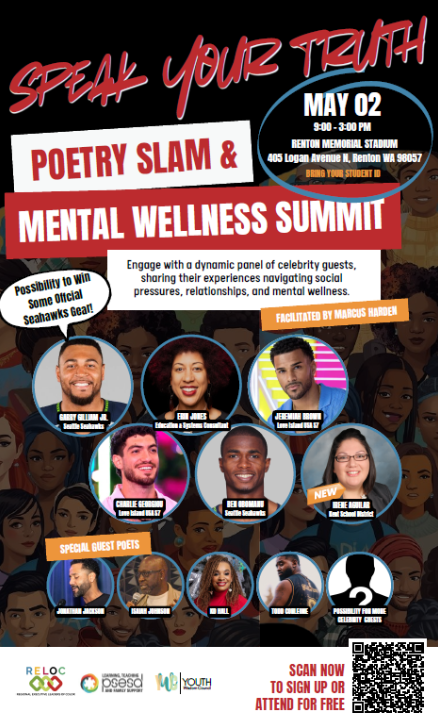 Flyer for the Speak Your Truth Poetry Slam and Mental Wellness Summit that took place on May 2, 2026