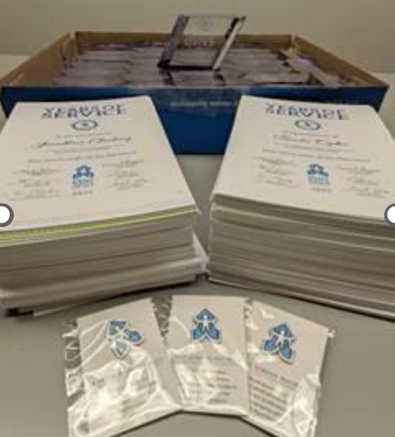 Certificates and Recognition Awards for Years of Service