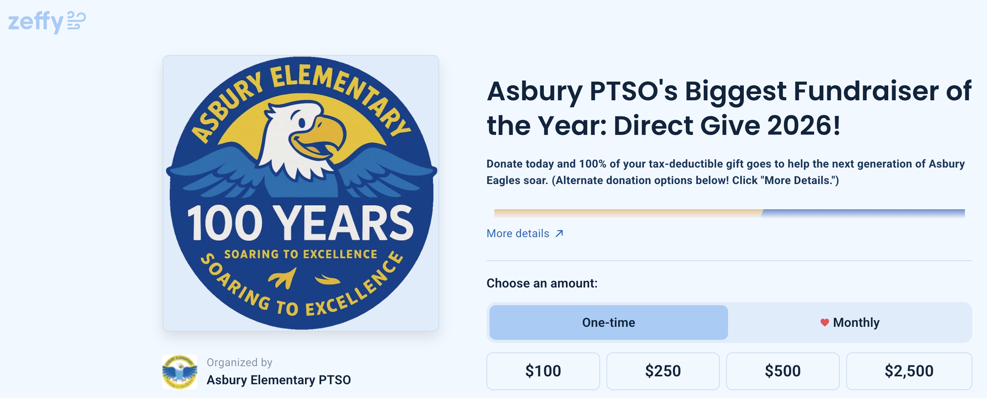 Direct Give Fundraiser Page