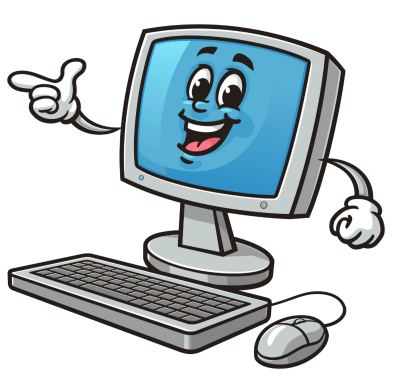 smiling computer cartoon