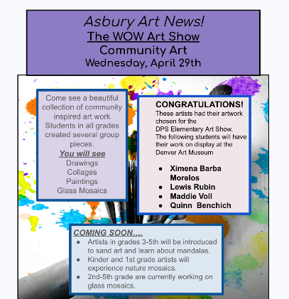 Asbury Art News!