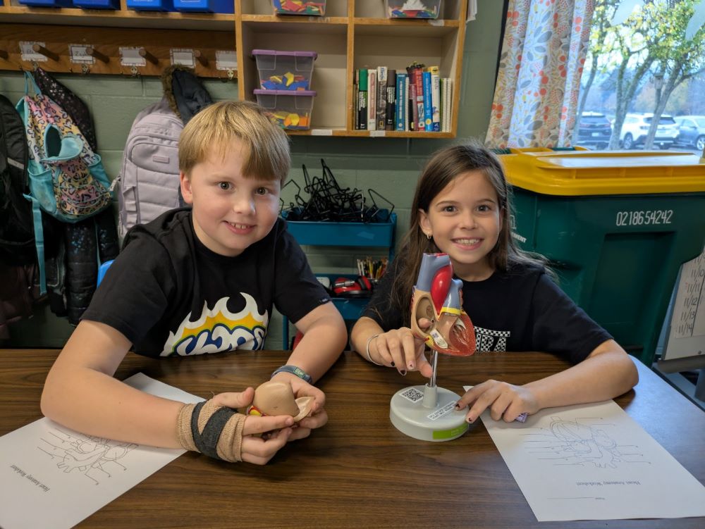 PE fun with 7th and 2nd grades